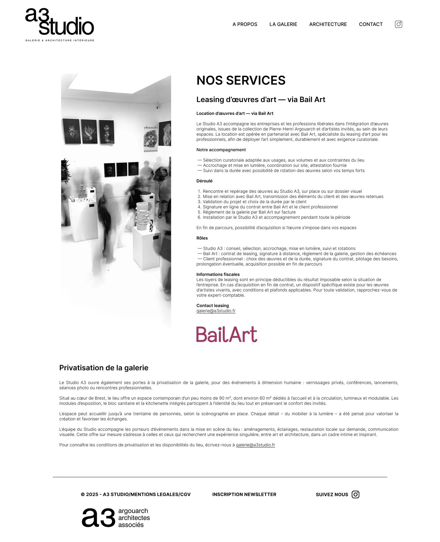 A3 Studio Galerie - Site galerie d'art - A3 Studio Site Les Services