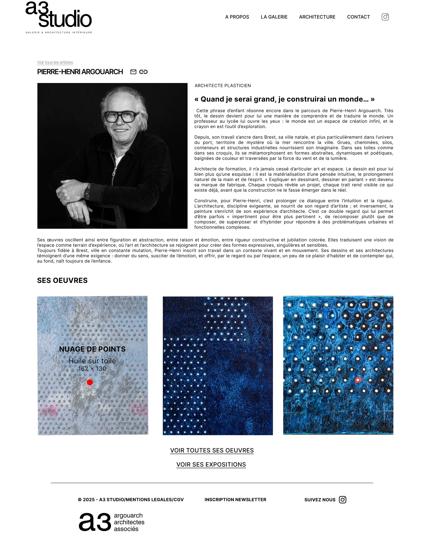 A3 Studio Galerie - Site galerie d'art - A3 Studio Site Page Dun Artiste