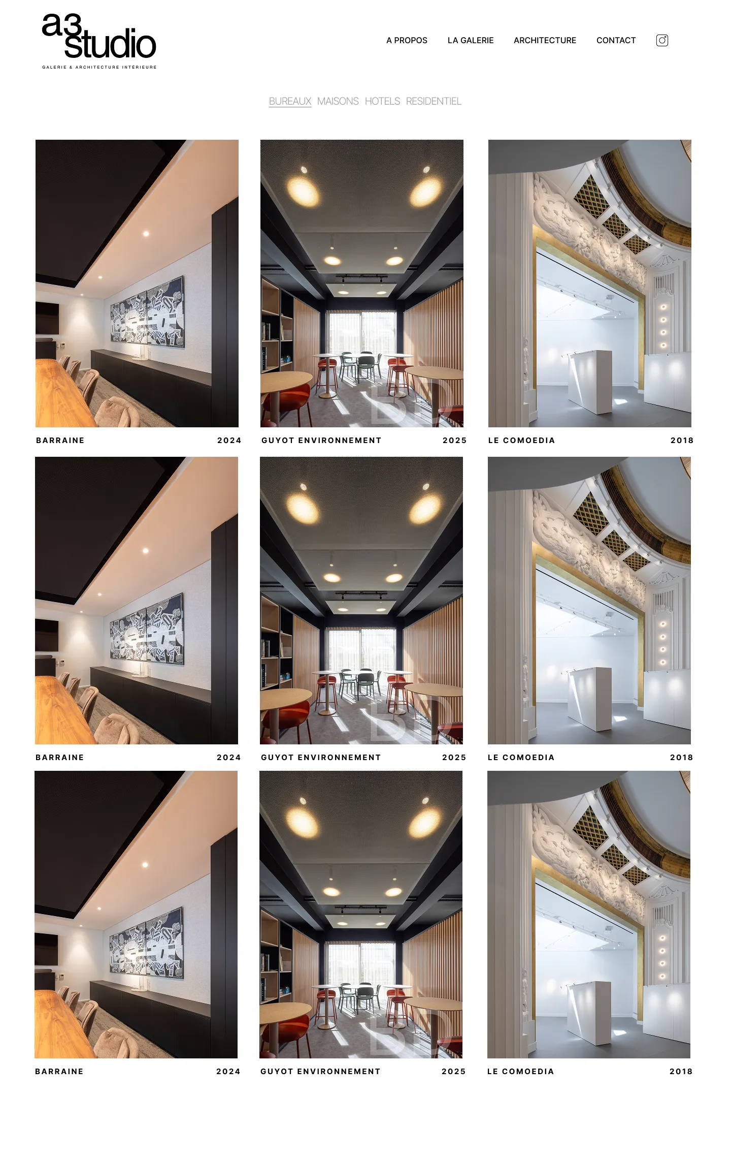 A3 Studio Galerie - Site galerie d'art - A3 Studio Site Page Projet