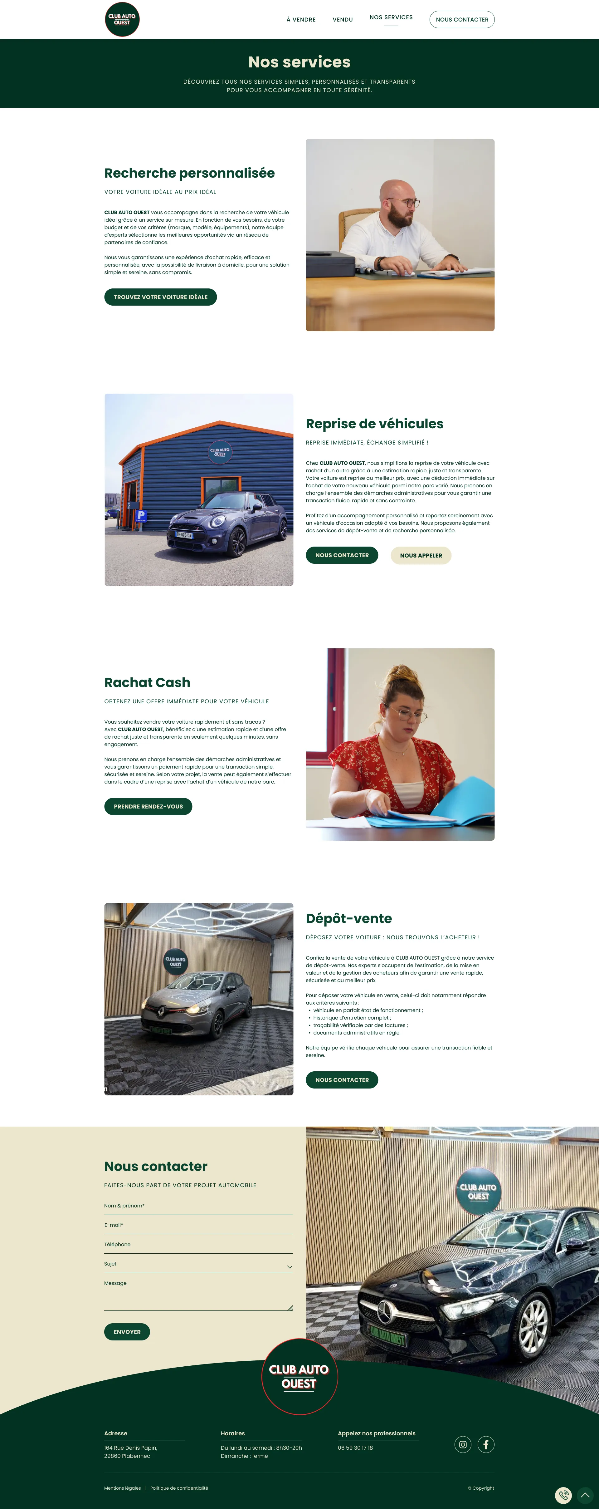 Club Auto Ouest - Site vitrine concessionnaire automobile - Club Auto Ouest Site A Propos