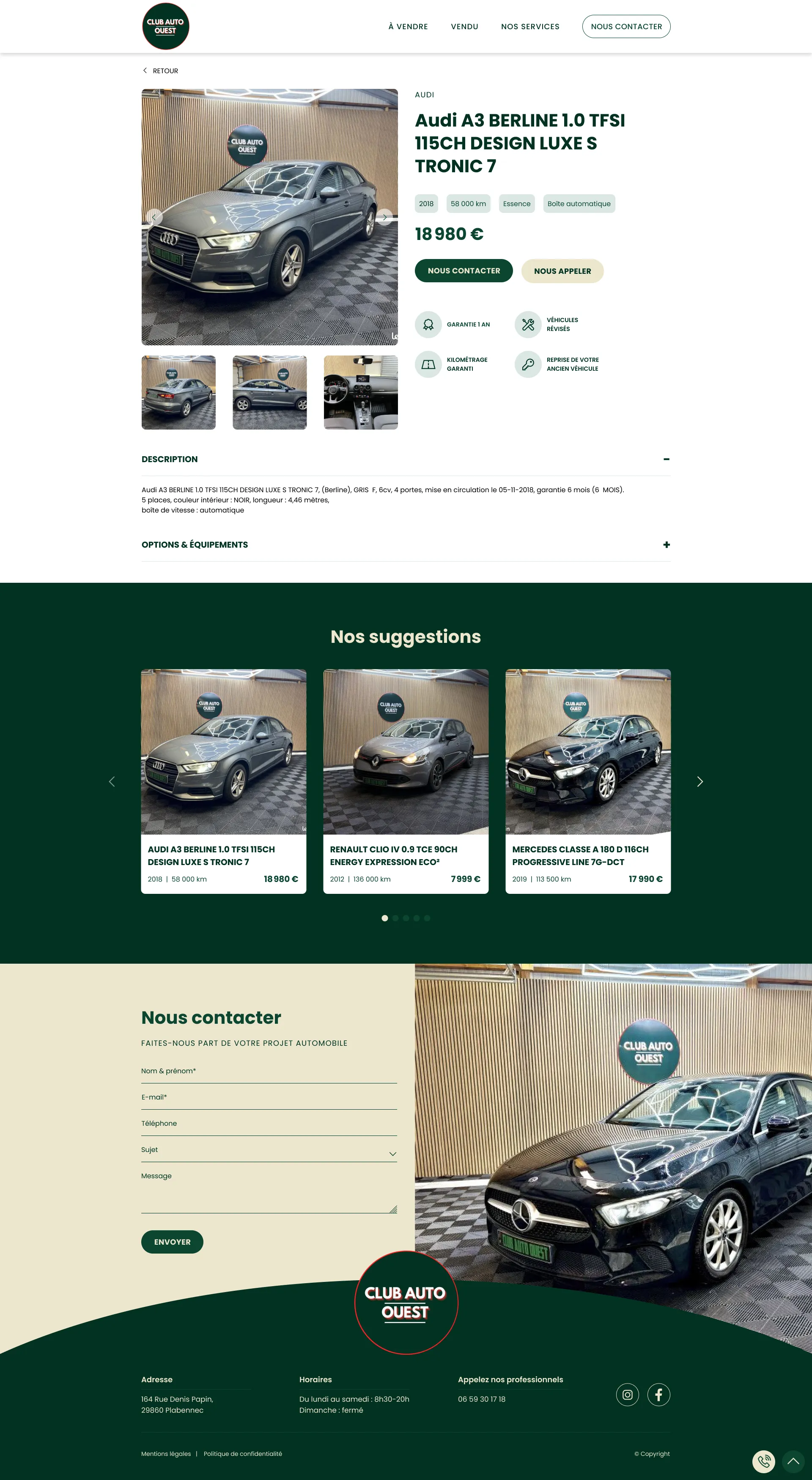 Club Auto Ouest - Site vitrine concessionnaire automobile - Club Auto Ouest Site Fiche Article