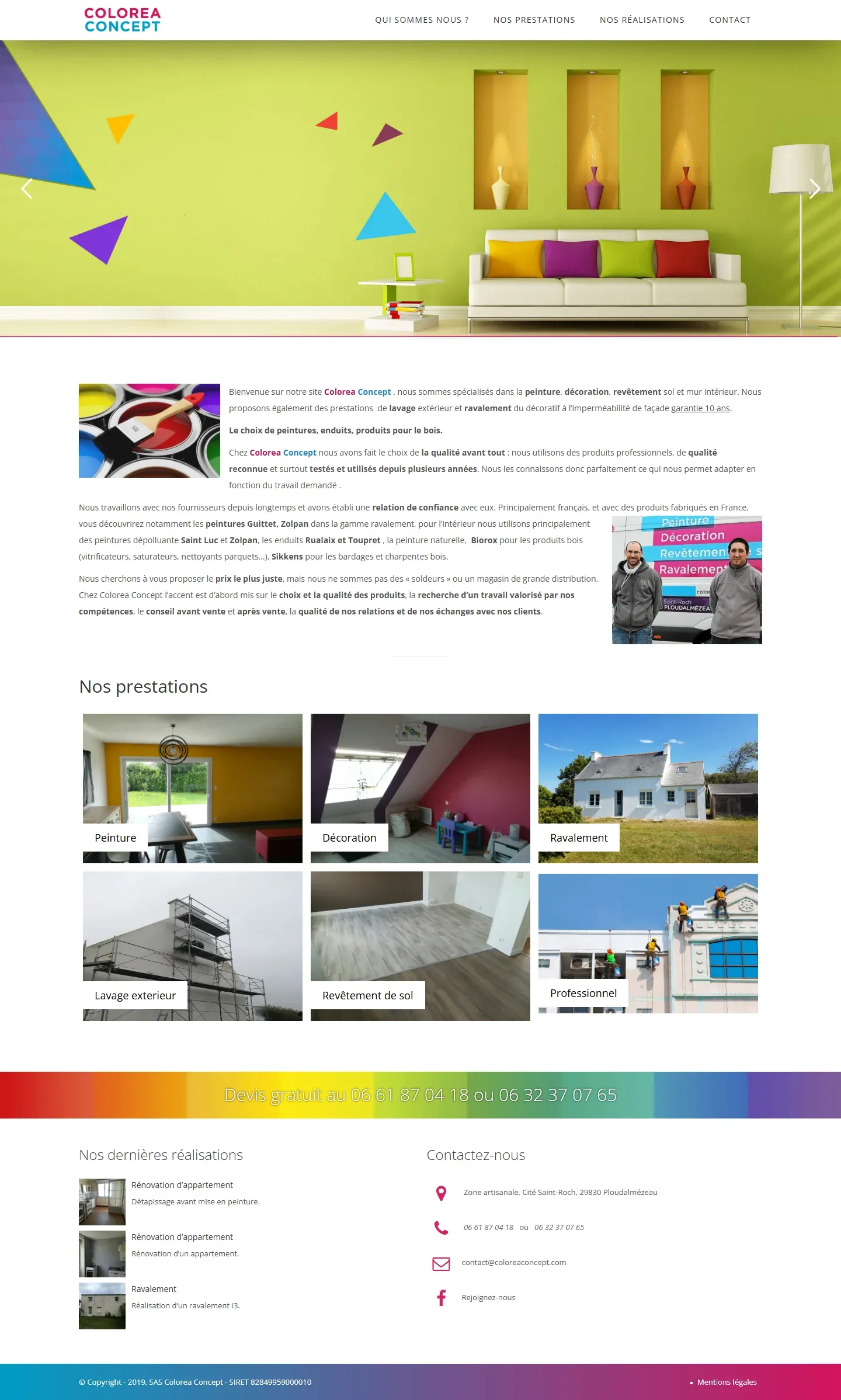 Colorea Concept - Site vitrine artisan peintre - Colorea Concept Site Accueil