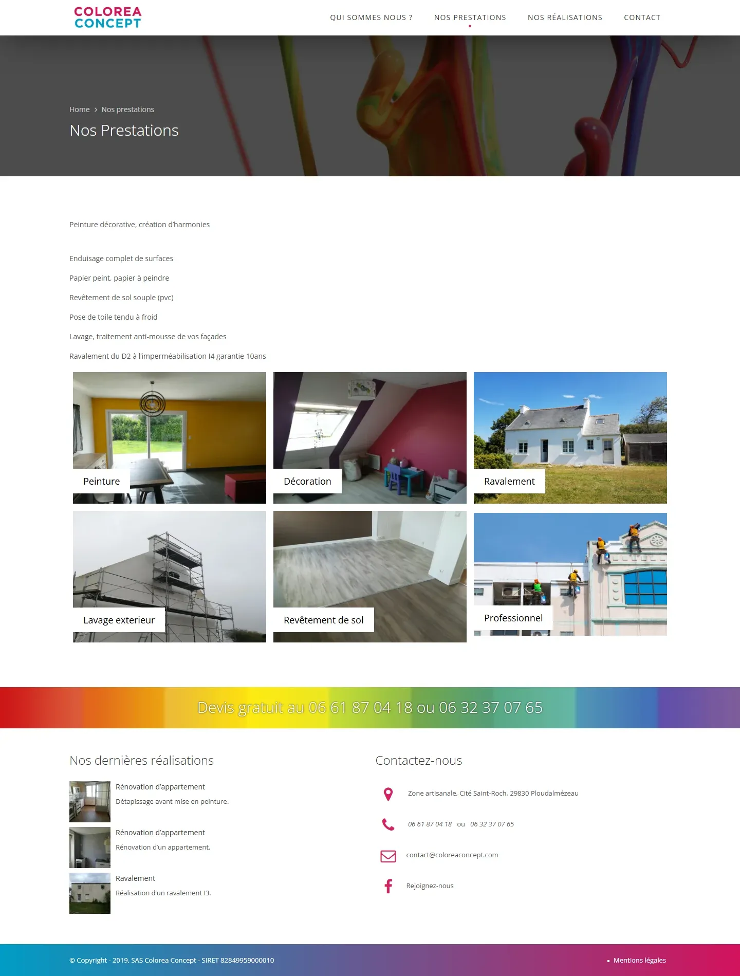 Colorea Concept - Site vitrine artisan peintre - Colorea Concept Site Nos Prestations