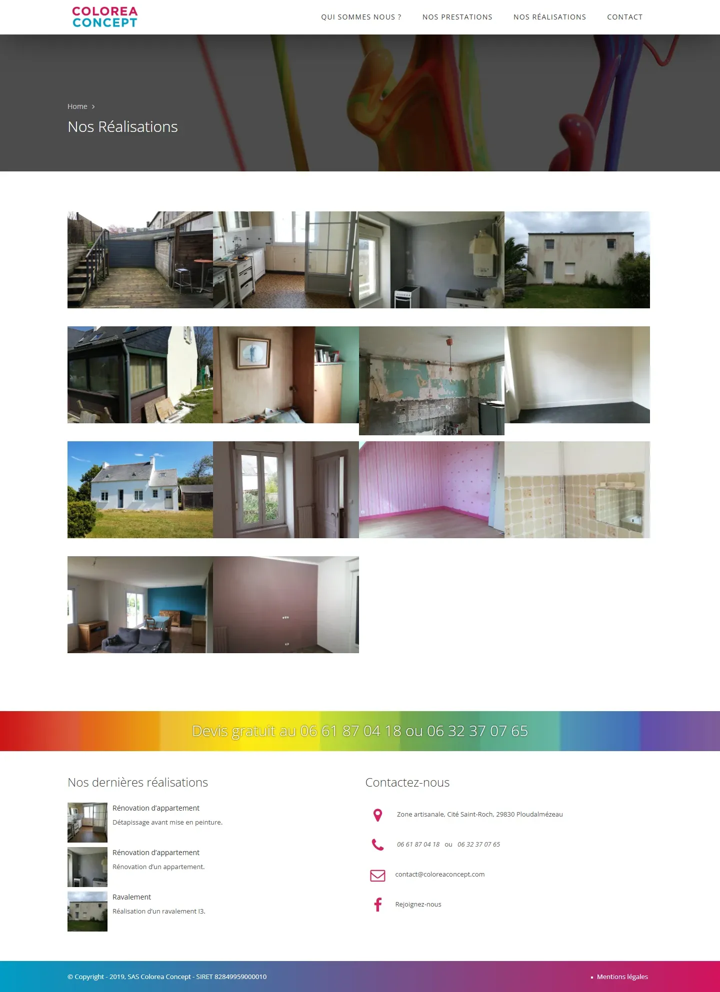 Colorea Concept - Site vitrine artisan peintre - Colorea Concept Site Portfolios