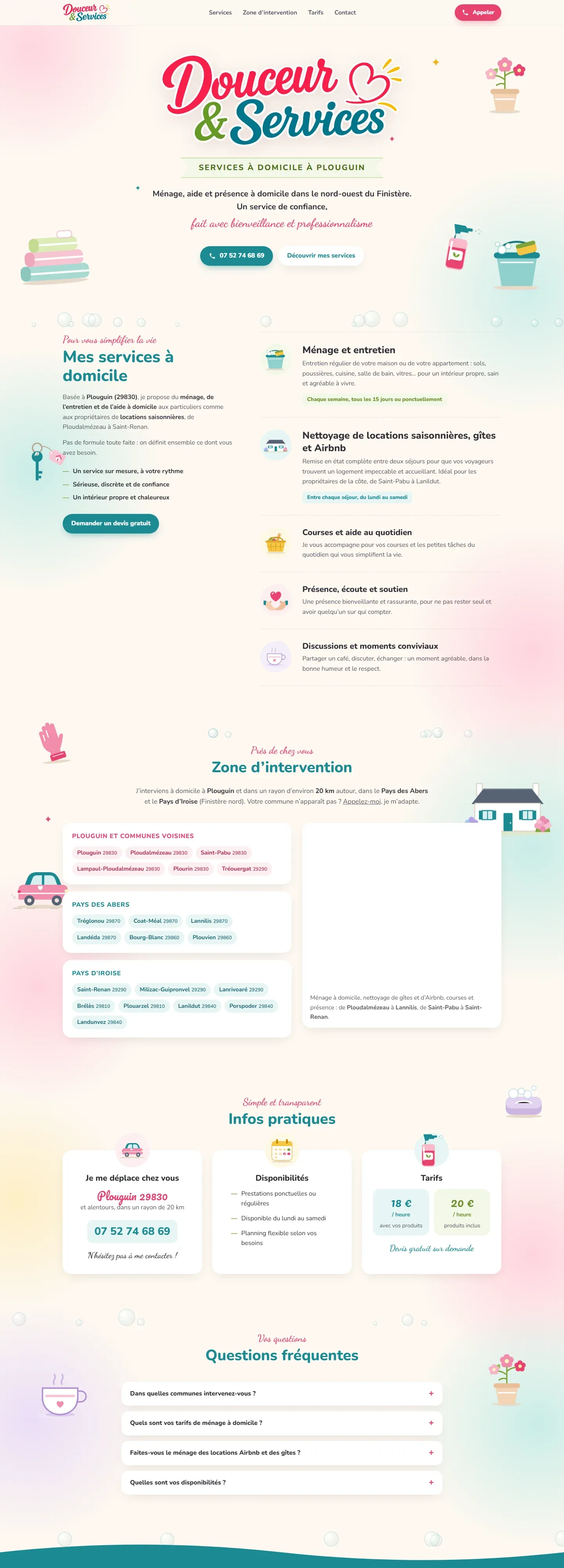 Douceur & Services - Site vitrine pour une activité de services à domicile - Douceur Services Site Accueil