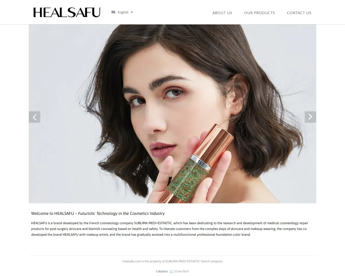 Healsafu - Site vitrine marque cosmétique - Healsafu Site Accueil