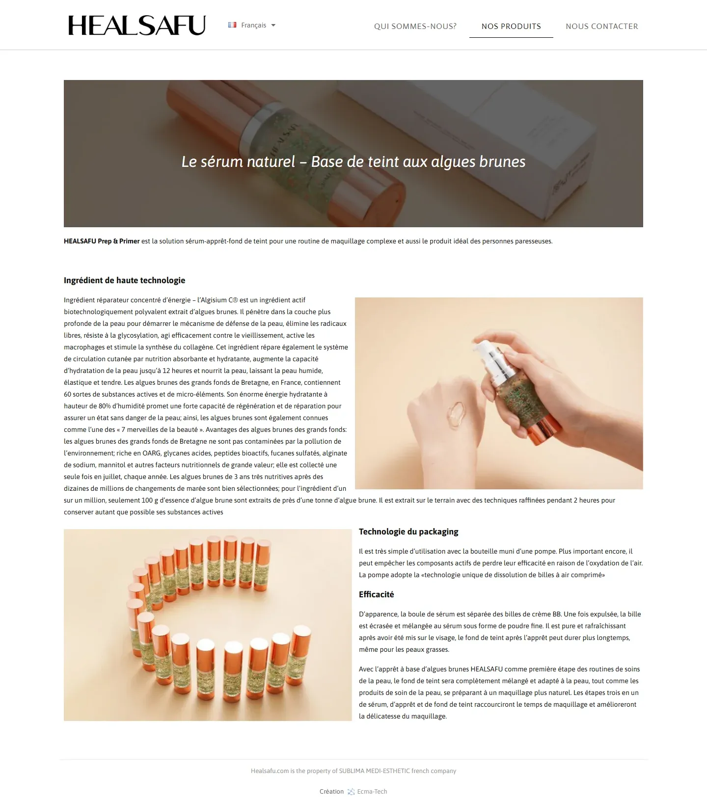 Healsafu - Site vitrine marque cosmétique - Healsafu Site Notre Histoire