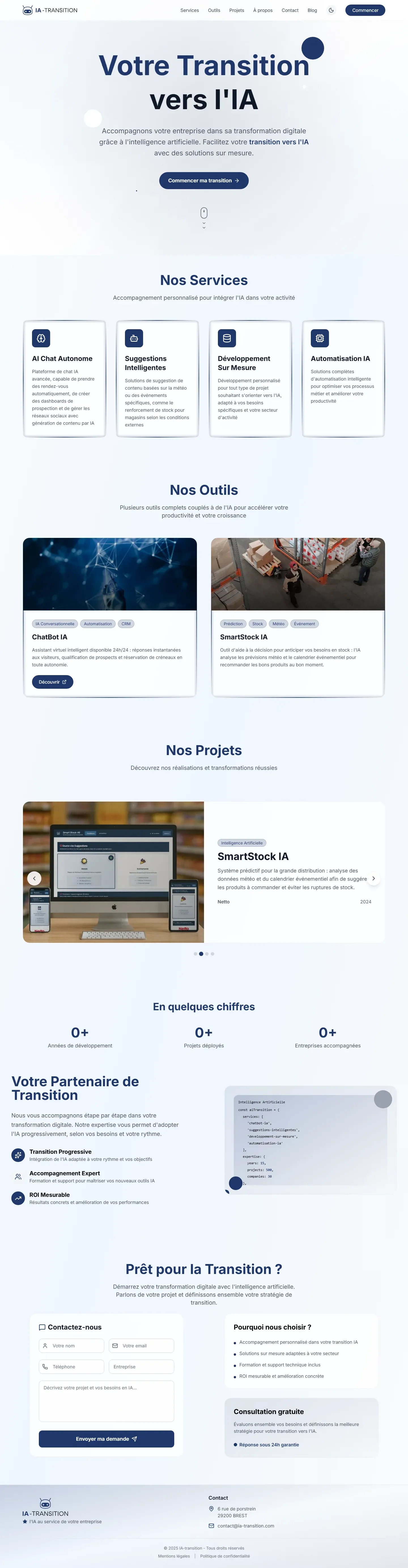 IA Transition - Site vitrine consultant IA - Ia Transition Site Accueil