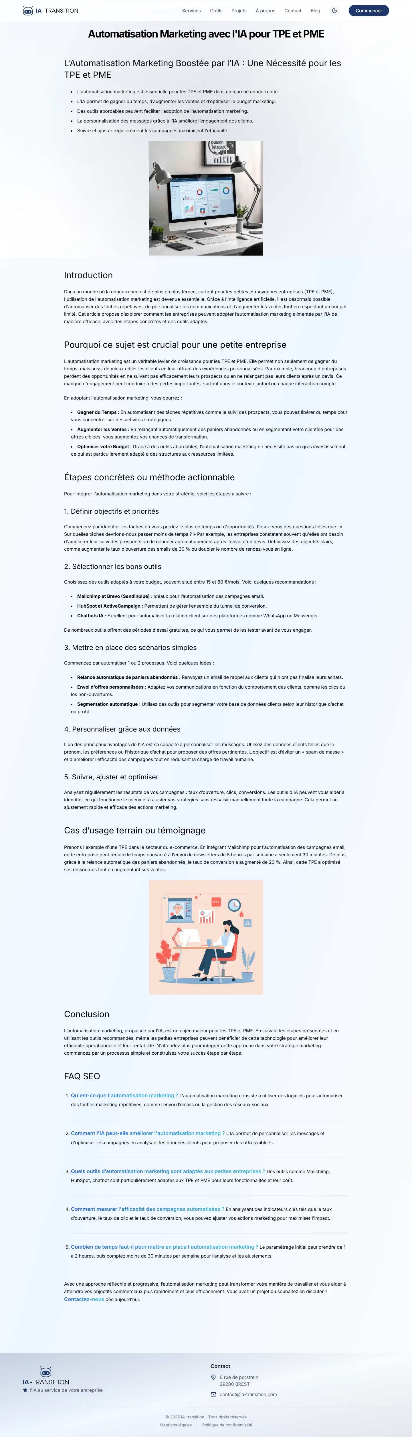 IA Transition - Site vitrine consultant IA - Ia Transition Site Blog Automatisation Marketing Par Ia Tpe Pme