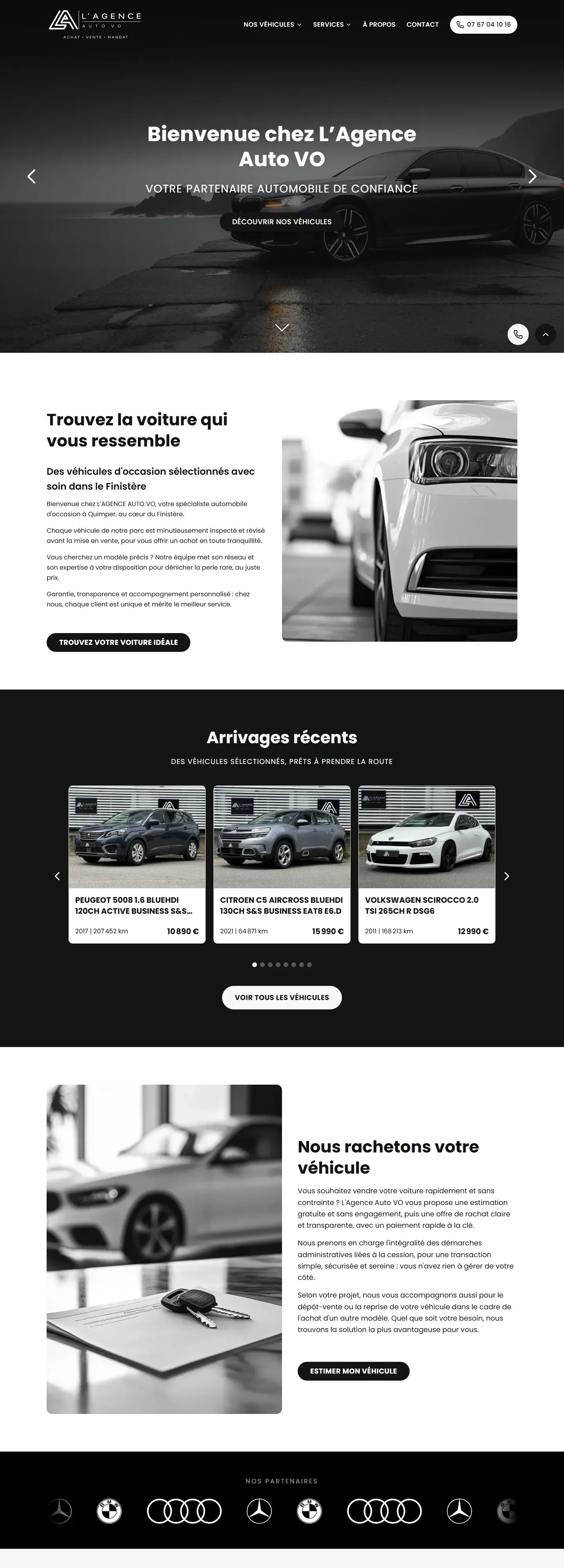 L'Agence Auto VO - Site vitrine concession automobile - Lagence Auto Vo Site Accueil