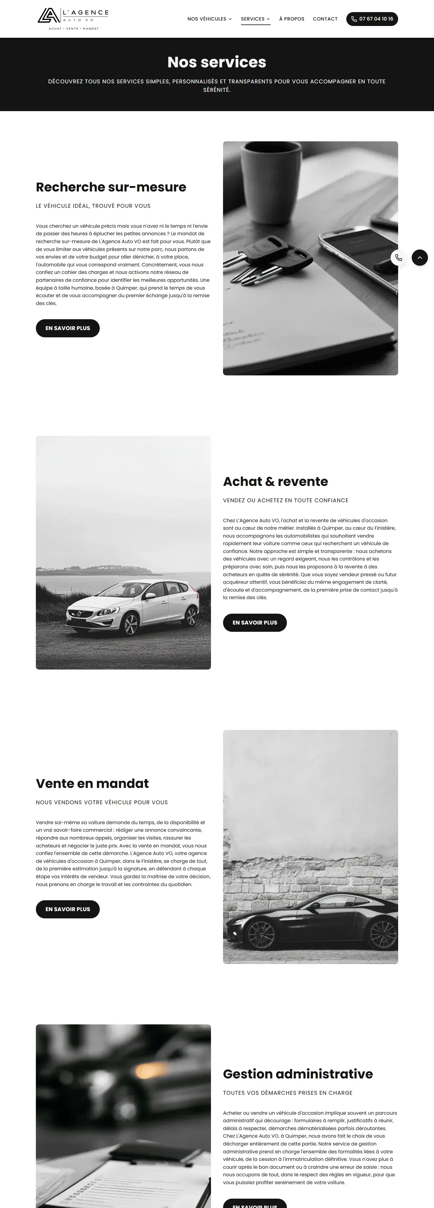 L'Agence Auto VO - Site vitrine concession automobile - Lagence Auto Vo Site Services